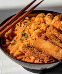 Cheese Noodles With Crispy Chicken